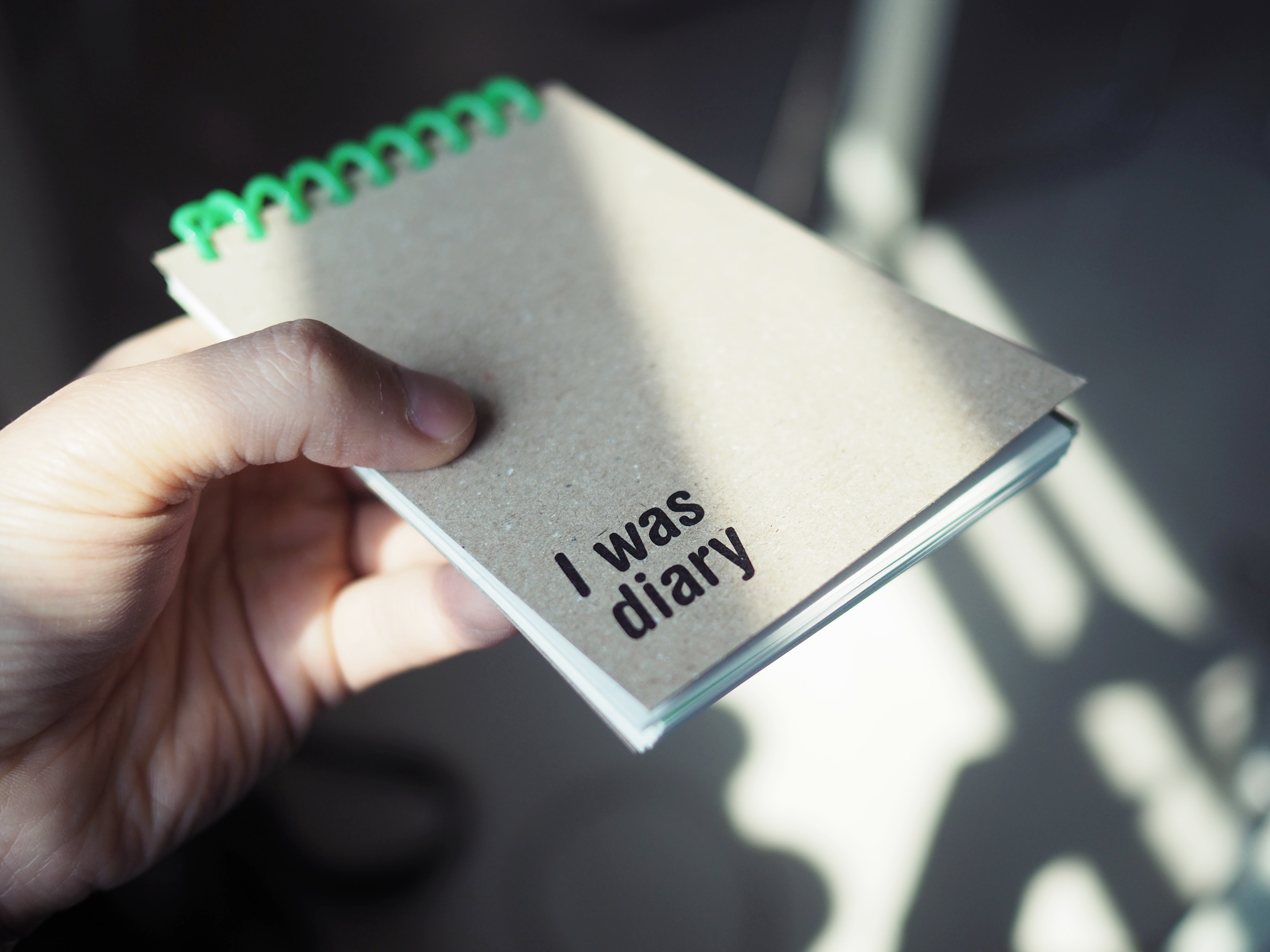 A note pad that says, I was Diary